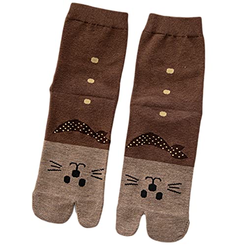 Nawwgy Women Cotton Split 2 Toe Kimono Socks for Cat Print Hos
