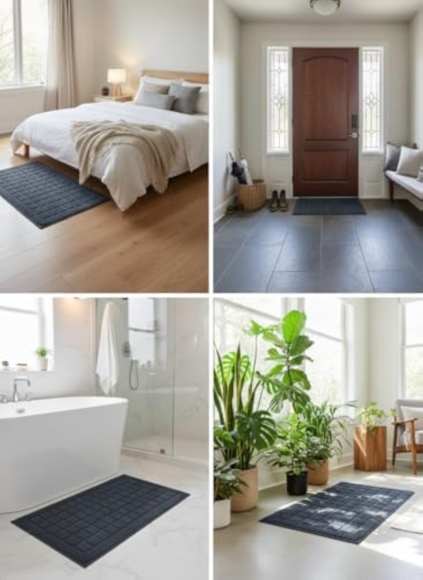 Versatile Cotton Bath & Door Mat, Chenille Fabric