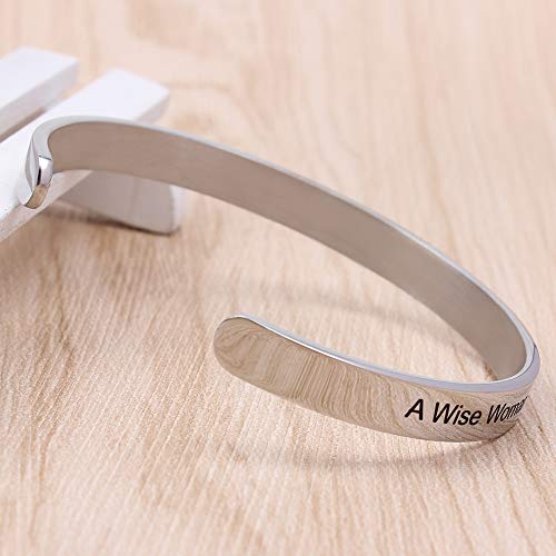 Btysun Bracelets for Women Mothers Day Bracelet Gifts from Daughter Inspirational Gifts for Women Graduation Gifts for Her Motivational Birthday Cuff Bangle Friendship Personalized Mantra Jewelry…