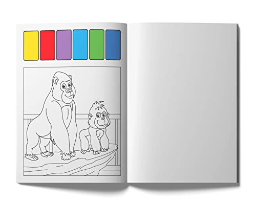 Image of Pick and Paint Coloring Activity Book For Kids: Zoo World