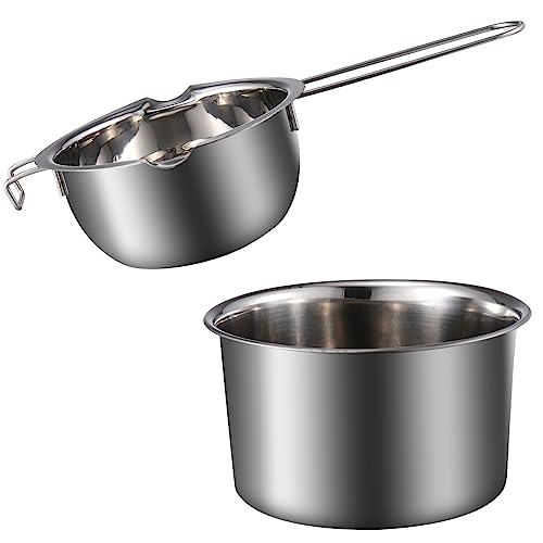 PRETYZOOM Stainless Steel Double Boiler Pot Set Lead Melting Pot for Wax Chocolate