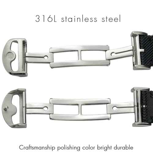 Bracelet montre IWC 20mm 21mm cuir véritable vachette noir vert - 3