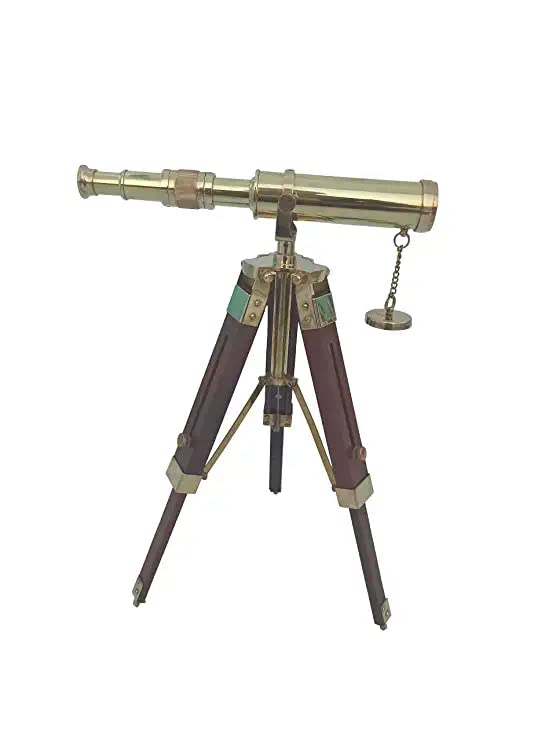 Buy ntique Wooden Tripod Telescope for Hiking, Traveling Nautical Gift