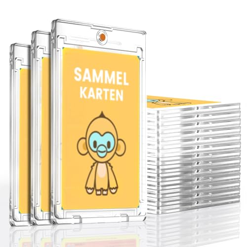 16 Stück 35PT Magnetic Harte Karten Hüllen UV-Schutz-Toploader für Sammelkarten, Transparent Card Holder für Pokemon, Magic, Yugioh, Sportkarten Sammlung