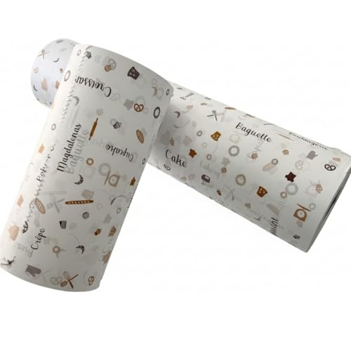 BALSAT Bobina papel panaderia Dibujo impreso tipo panaderia/confiteria. Para confiterias, pastelerias, panaderias, registro sanitario, papel de envolver (31 cm. / 4 Kg.)