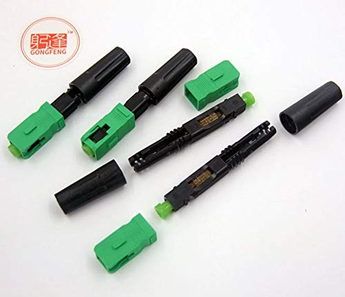 Davitu Connectors - 100pcs/lots GONGFENG New SC/APC Optic Fiber Fast Connector FTTH Embedded Quick Connector Special Wholesale shipping to Brazil - (Color: Green)