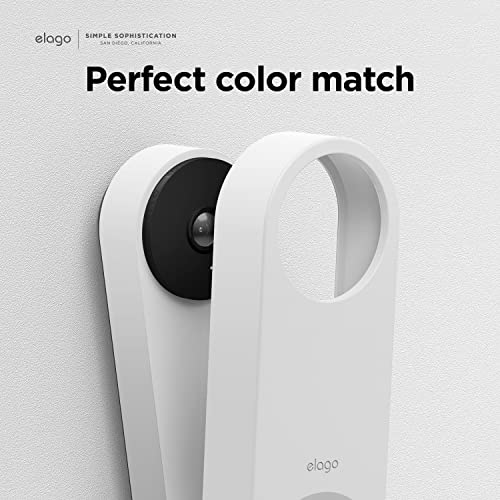 elago Silicone Case Compatible with Google Nest Hello Video Doorbell (Wired, 2nd & 3rd Gen) - Weather and UV Resistant, Perfect Color Match, Clean Finish (Snow)