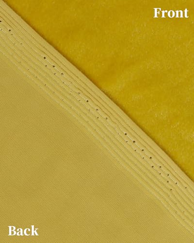 Image of HOTGODEN Yellow Stretch Velvet Fabric by The Yard: 63 inch Wide 2 Yards 95% Polyester 5% Spandex Velvet Fabric for DIY Sewing, Upholstery, Apparel, Costume, Craft