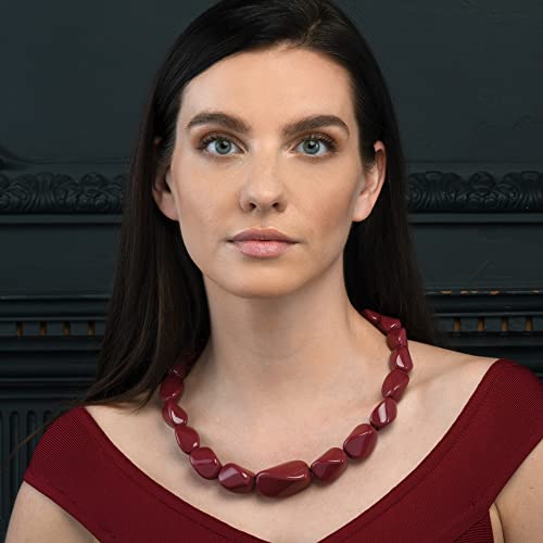 ZAVANA 22 inches Long Statement Necklace for Women, Handmade Boho Chic Chunky Necklace for Women with Coloured Twisted Resin Links, Unusual Colouful Bohemian Costume Jewelry for Women4