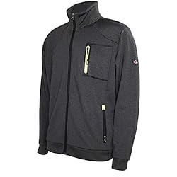 Chompas De Trabajo Para Hombres Lee Cooper LCJKT124 ropa de trabajo para hombre Full Zip térmica anti píldora capa de la chaqueta Bonded Fleece trabajo, carbón de leña Marl, Medio