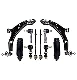 10 Pc Front Lower Control Arms w/Ball Joints Passenger & Driver Side Tie Rod Ends Outer Inner Sway...