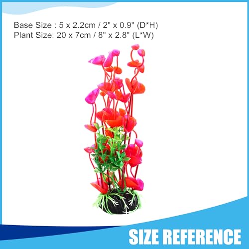 Image of Aquarium Decoration,Aquarium Aquascaping Artificial Plants for Aquarium Fish Tank, 8Inch(Red /Green)