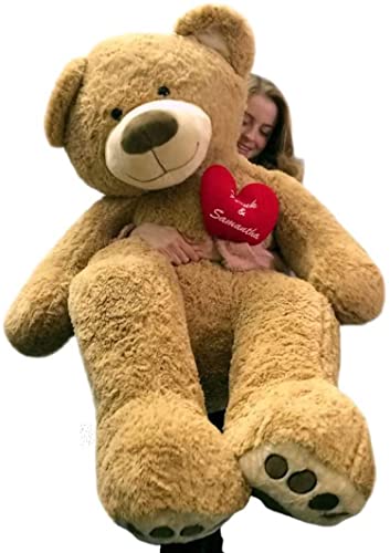 Big Plush Personalized His And Hers Names On Giant Love And Romance Teddy Bear 5 Feet Tall Soft Valentines Day Or Any Day Gift #TOP5