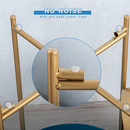 2 Tier End Table, Sofa Side Table And Shelf, Industrial Nightstand With Metal Frame, For Living Room, Bedroom, Space Saving, Navy Blue And Black #TOP3