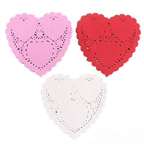 Cabilock Oil-absorbing Paper Pad Heart Table Doilies 300 Sheets Mini Coasters for Party