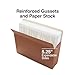 Staples Reinforced File Pockets, Letter Size, 5.25‑Inch Expansion, Heavy‑Duty Brown Gusseted Folders – 20/Carton