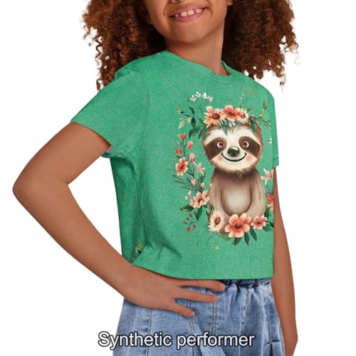Image of 4th of July Shirt for Girls 7-8 Years US Flag Crop Tops Kids Outfit Independent Day Graphic Tee-