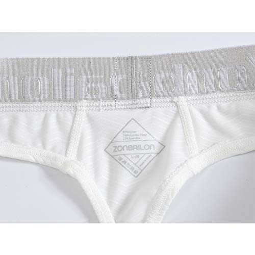 Zonbailon Male Thong,Mens G String, Mens Thongs Underwear Sexy G-String T-Back Undie Butt-Flaunting (White, M) #TOP4
