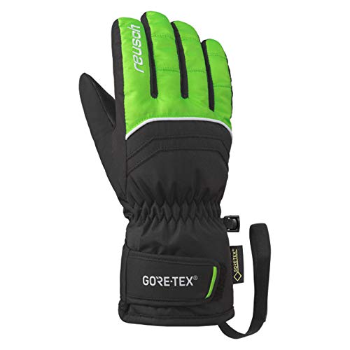 Reusch Tommy GTX Velcro - Guanti da bambino, colore: verde fluo/nero, 6,5