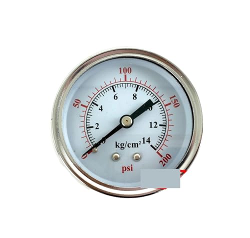 Manomètre de pression 1/4 NPT 0-200 PSI lot de 5 pièces avec cadran 2.5 pouces
