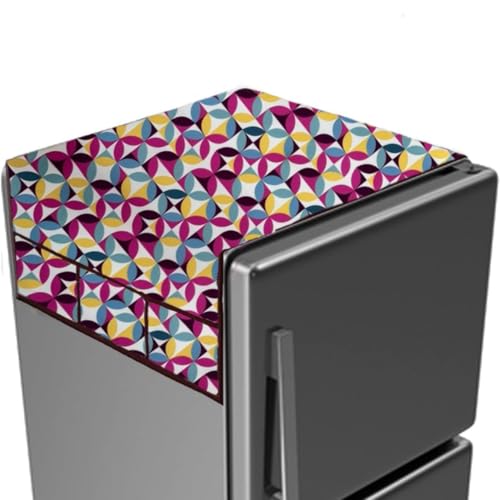 Image of MAXIMUS Dust & Stain Free Waterproof Fridge Top Cover | Refrigerator cover | Washable Material Fridge cover | 6 Utility Pockets (Pink)