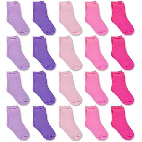 Kids Boys Girls Toddler Socks - Multipack Baby Socks for Kids Home Hiking Socks 2-4 Years - 20 Pairs Elastic Mid Cut Socks Shoe Size 7-9 Cover