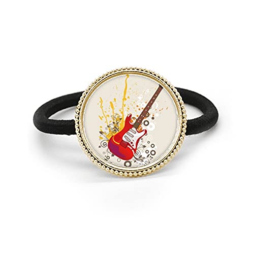 Élastique à cheveux guitare électrique jazz métal argenté élastique bande caoutchouc