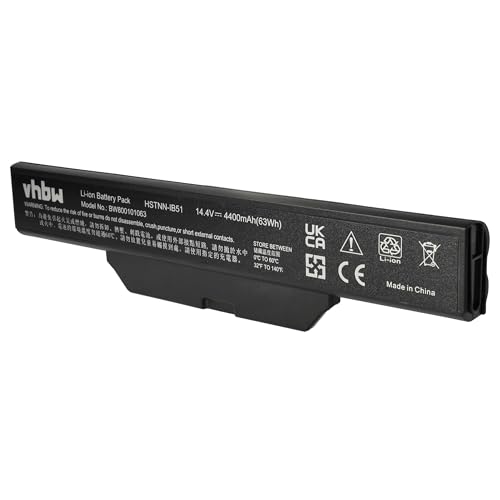 vhbw Batería Recargable Compatible con HP/CompaQ 550, 610, 6700, 6720, 6720s, 6720t, 6730, 6730s, 6735, 6735s Notebook (4400 mAh, 14,4 V, Li Ion)