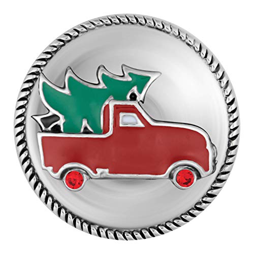 Ginger Snaps Vintage Holiday Truck Charm Accessory | Interchangeable, Customizable & Adjustable Snap Jewelry Collection | Button Charms For Necklaces, Bracelets & Rings | Standard Size | Sn19-43 #TOP1