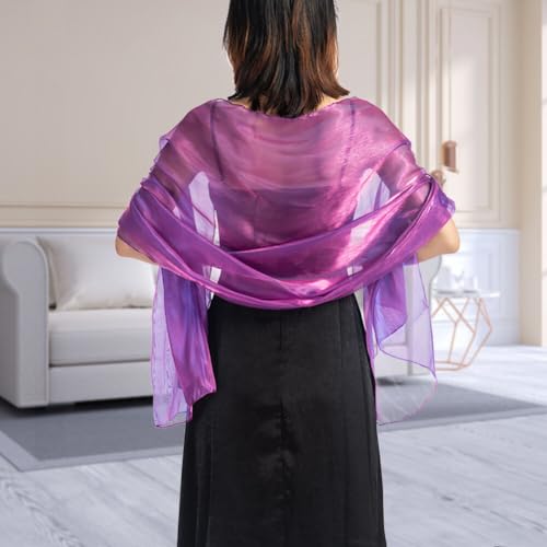 Katutude Women's Tulle Shawl Bridal Scarf Evening Shawl Wedding Dress Cover Up Soft Tulle Bridal Shawl Bridesmaid Shawl4