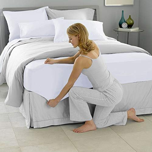 Fitted Bed Sheet only WhiteMattress Cover 600TC Ultra Soft Touch Silk Like Satin Breathable Luxury Premium Quality Microfiber Wrinkle & Stain Resistant Mattress Sheet (Double 140x190+25cm)