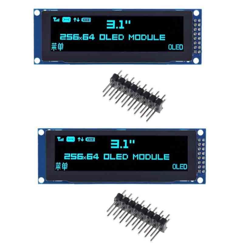 2pcs 3.12 inch OLED Display Module SPI Serial Port LED Display LCD Screen (Blue)