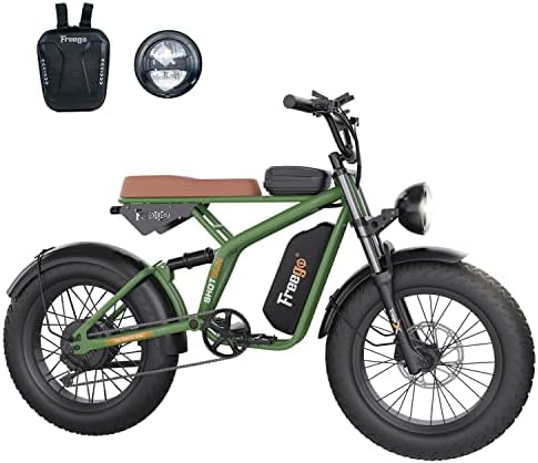 Freego Electric Bike for Adults, 1400W/48V/22.5Ah, F1 Pro 20x4.0 Fat Tires Ebike Off Road Electric Bicycles with Removable Battery, 34MPH & 40 Miles Long Range Snow Beach E Bike 7-Speed UL Certified