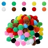 Larrel 200 Stück Bunte Pompons zum Basteln, 15mm Mini Pompons Bunt Pompoms Filzkugeln Klein Pom Pons zum Basteln DIY Kreativen Handwerk Dekorationen für Weihnachten Ostern Kinder