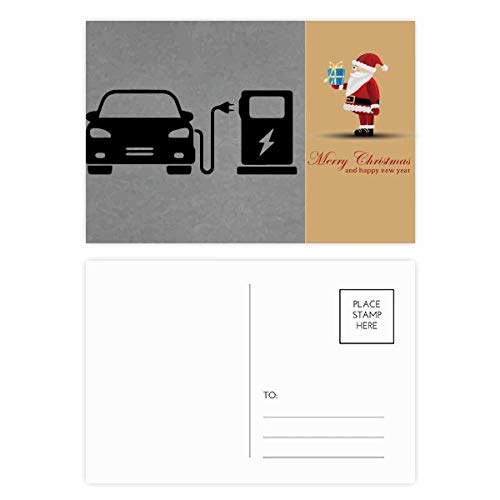 Cartes postales noires écologiques de Noël Charing véhicule électrique lot de 20