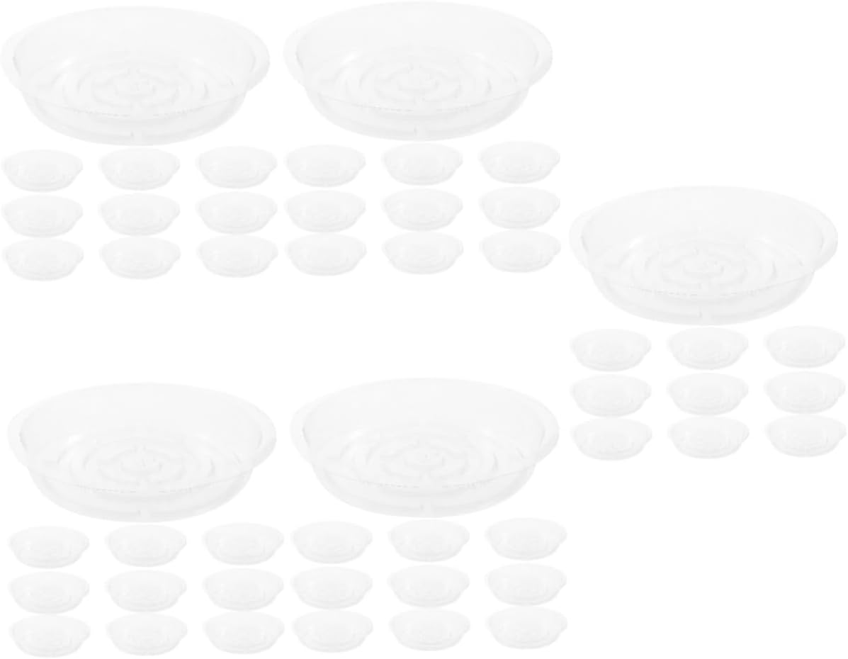 balacoo 50pcs Clear Plastic Plant Saucer Water Trays for Use Drip Trays for Potted Plants Versatile Garden Supplies