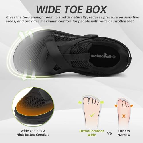 Men's Orthopedic Diabetic Wide Walking Shoes: Comfortable Arch Support Plantar Fasciitis Heel Spur Laofers, Casual House Hammer Toes Swollen Slip On Loafers for Foot and Heel Pain Relief3