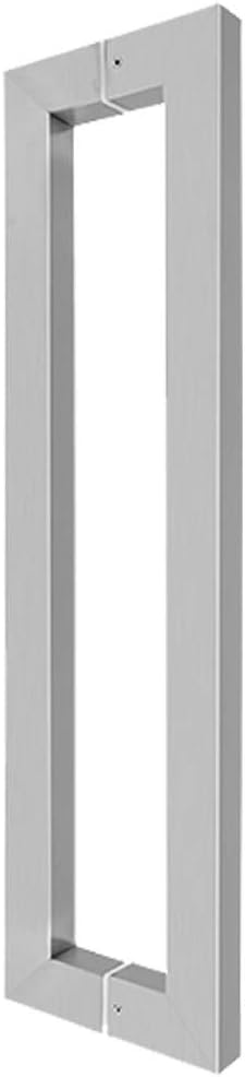 Commercial Grade Stainless Steel Barn Glass Sliding Entry Door Handle U Shape/Ladder Square Tube Design Full Brushed Finish Interior Exterior Door Handle for Bathroom Silver 1pcs