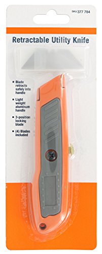 HDX 60037 Single 3-Position Retractable Utility Knife (Single Knife, 4 Reversible Blades Included)