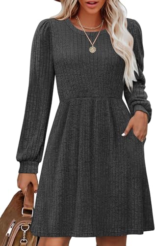 OFEEFAN Women's Cable Knit Sweater Dresses Fashion...