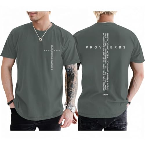 Image of Christian Shirts for Men Vintage Religious Cross Bible Verse T-Shirt Jesus Faith Tshirt Inspirational Graphic Tees