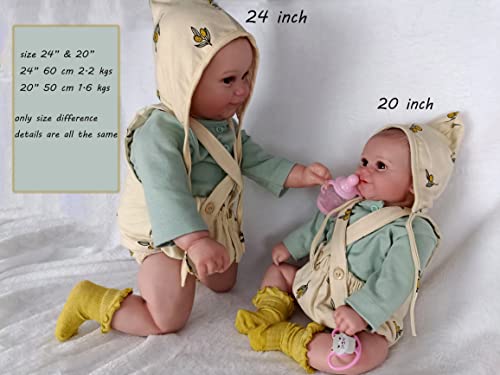 Muñeca Reborn Bebé Silicona 24 Pulgadas Realista miniatura 6