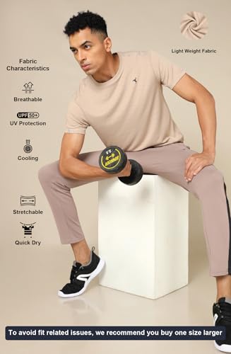 Image of TECHNOSPORT Men's Slim Fit Polyester Activewear Sports T-Shirt with Moisture-Wicking Comfort for Workout, Running & Gym