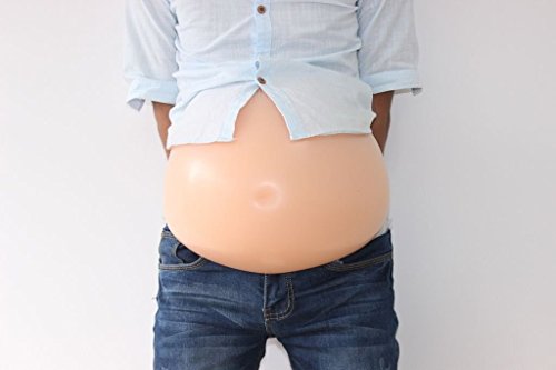 Douper Fake Pregnancy Belly, 100% Medical Silicone Fake Pregnant Belly Bump False Adult Tummy Stuffer for Film Props TV Series Props Spoof Costume Cosplay (Quadruplets)
