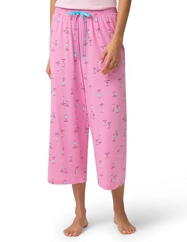 Image of HUE Women's Summer Vacation Pajama Separates, Soft, Whimsical Print Pjs with Tropical Beach Themes, Flip Flops, Cocktails