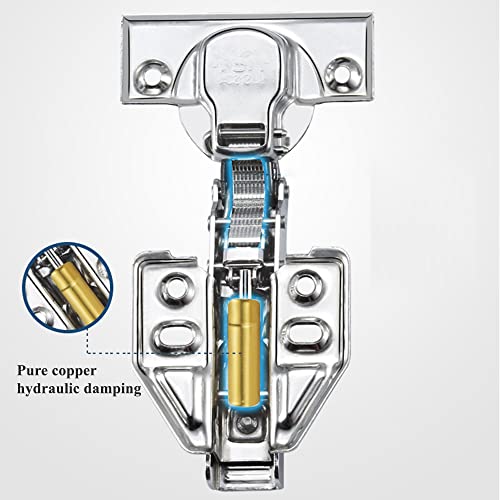 anchak 4 x 110 Degree Concealed Hinge Corner Stop Rustproof Cabinet Hinge Automatic Closing Automatic Hinge Damping Hinges for Kitchen Cabinet Wardrobe Cabinet Door Furniture - Image 4