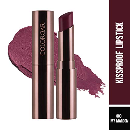 Image of Colorbar Kissproof Lipstick, Matte Finish - My Maroon, Maroon, 3 g