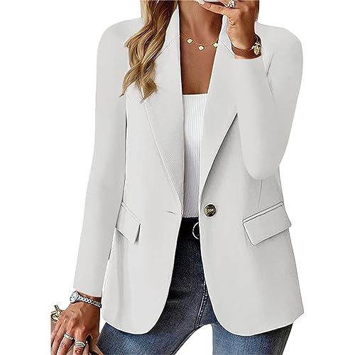 Catálogo de Chaquetas de traje y blazers para Mujer los mejores 10. 48 MAIBAOGOOD Blazer de Cárdigan de Color Sólido para Mujeres, Women's Casual Blazers Business Casual Jackets Long Sleeve Cardigan Work Suit Spring Blazer (MX/US, Alfa, Grande,...