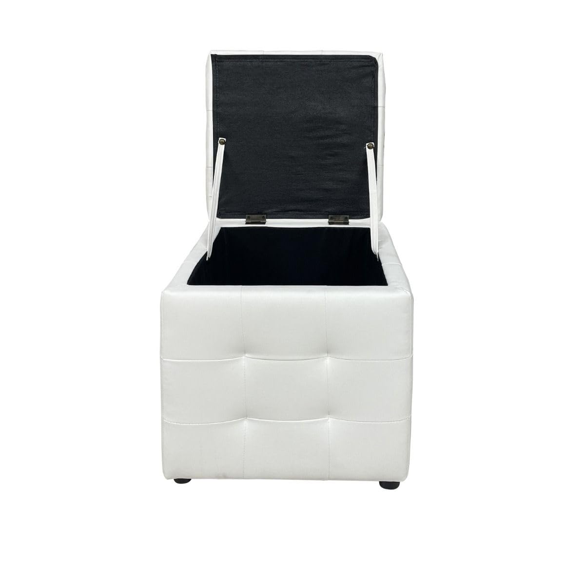 SANYAN Limited PF45BI Sanyan Limited Pouf Contenitore Bianco Prezzi Bassi, 45 x 47 x 45 cm