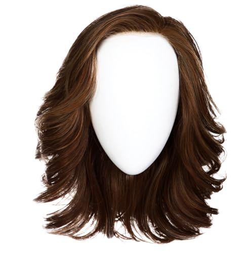 Raquel Welch Flip The Script Mid-Length Layered Wig With Lace Front and Memory Cap lll, Average Cap Size, RL6/30 Copper Mahogany